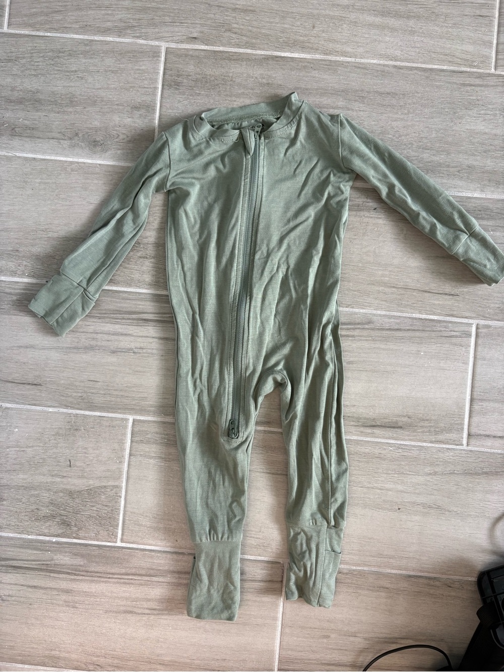 Wildbird Sage Green Modal Convertible Footie Pajamas Size 3-6 Mo